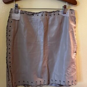 Paco Rabanne Leather Skirt Lace Up Minimalist Designer Statement Piece